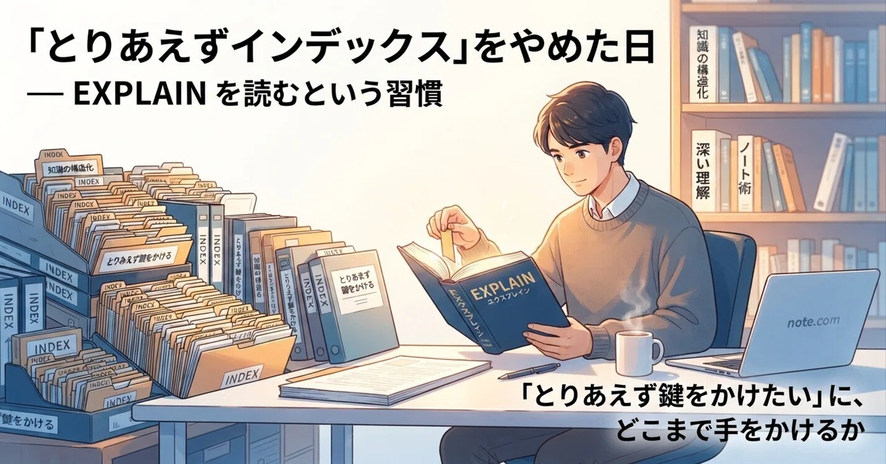 Explaig ‘일단 인덱스’를 그만둔 날 — EXPLAIN을 읽는 습관|akinori