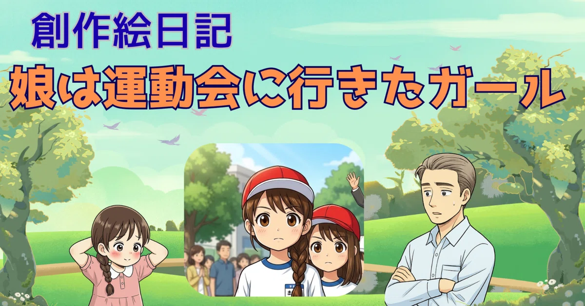 [Creative Picture Diary] Sports Day, Father, and Daughter｜わたさん 創作絵日記作家