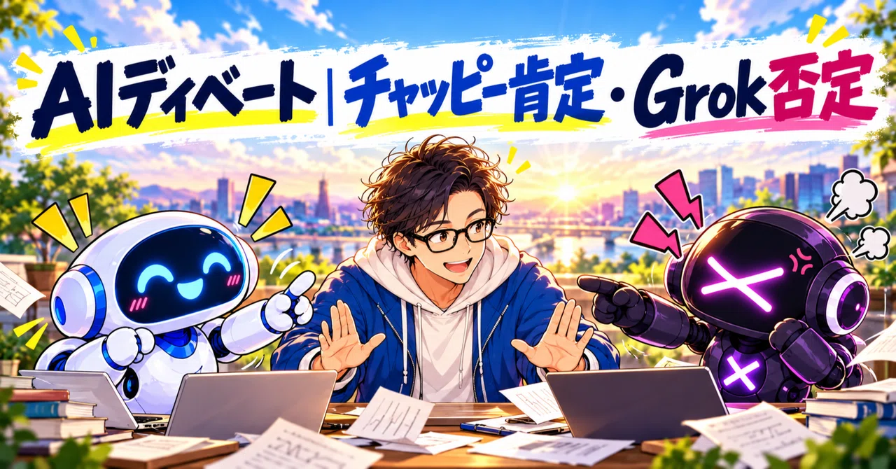 [Experiment] AI Debate | Chappy Affirmative vs. Grok Negative｜ぜろふく【AI副業 ...
