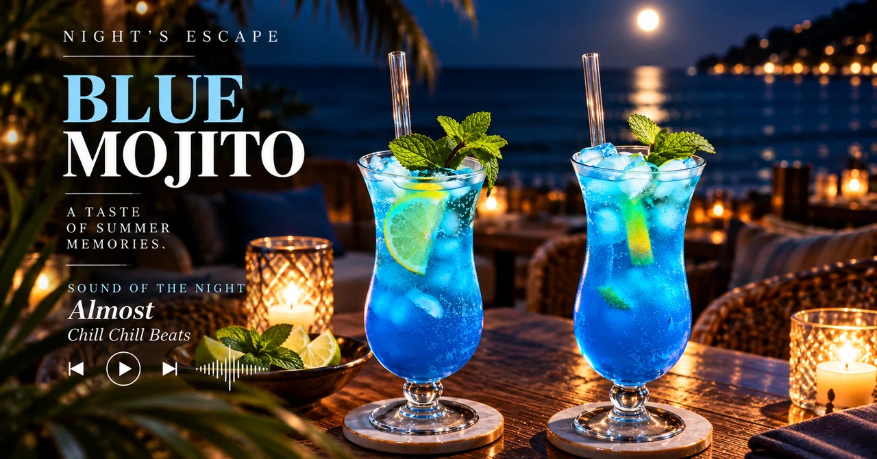 —Night’s Margin— COCKTAIL × SOUND 🎧 BLUE MOJITO 🩵🍸｜Almost — Chill Chill ...
