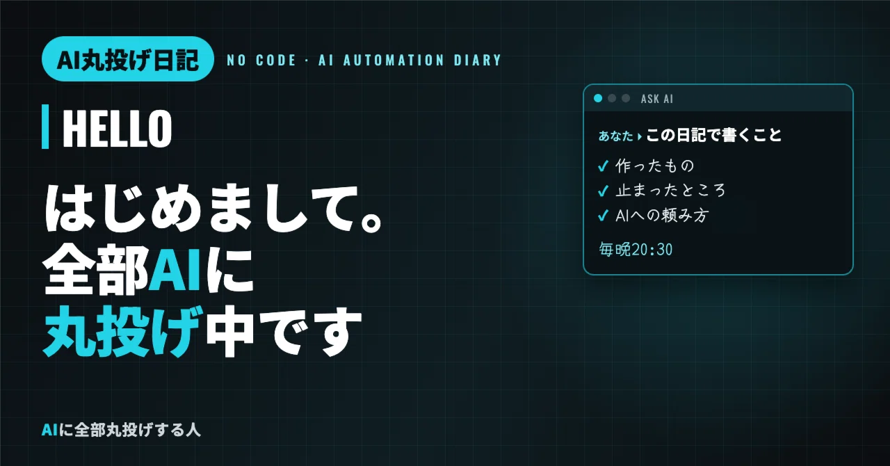 Nice to meet you | A record of me, someone who cannot write code ...