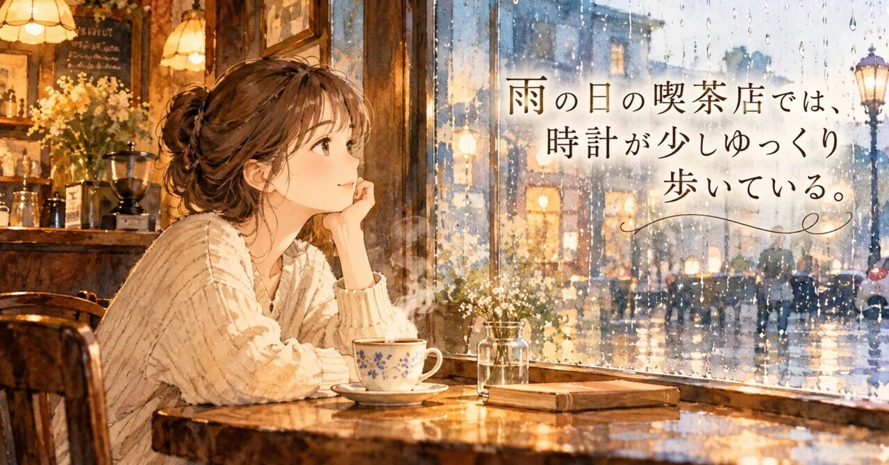 In a coffee shop on a rainy day, the clock ticks a little slower.｜みい ...