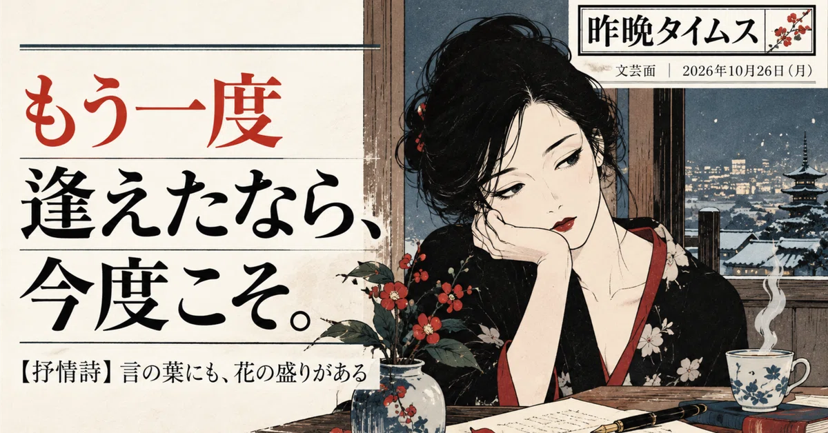 [Lyric Poem] Words, too, have their season of bloom｜昨晩タイムス