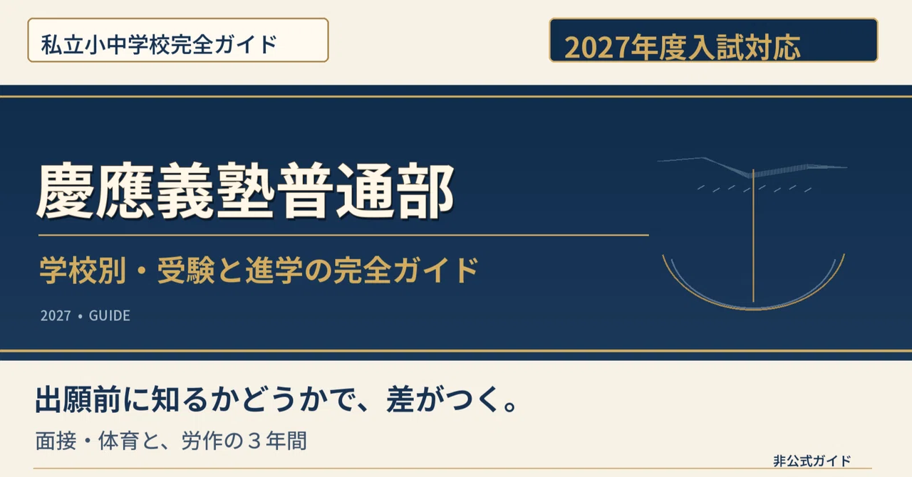 [2027 Academic Year] Before Choosing Keio Futsubu: Considering the ...