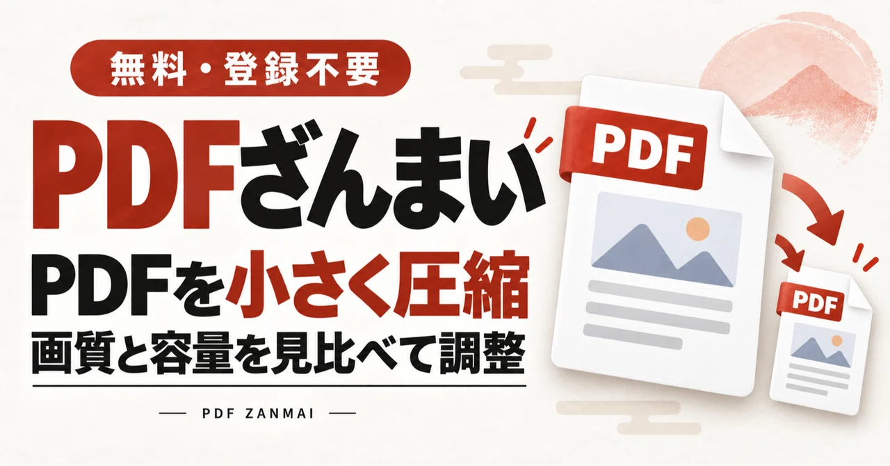 Compress PDFs with PDF Zanmai | Adjust the size and image quality of ...