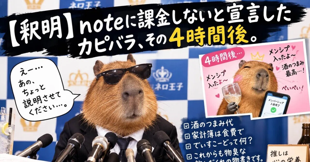 [Explanation] The capybara who declared she wouldn't pay for note, four ...