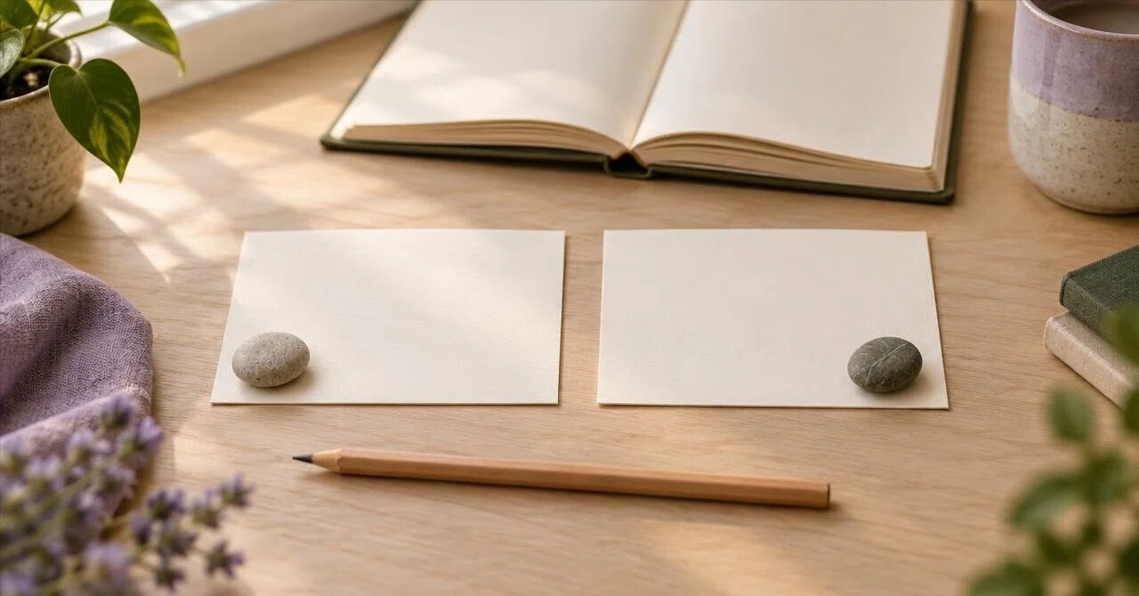 Two-Sheet Memo for 'Regret' in a Diary: Before and After Choosing｜みさき｜心のコーチ