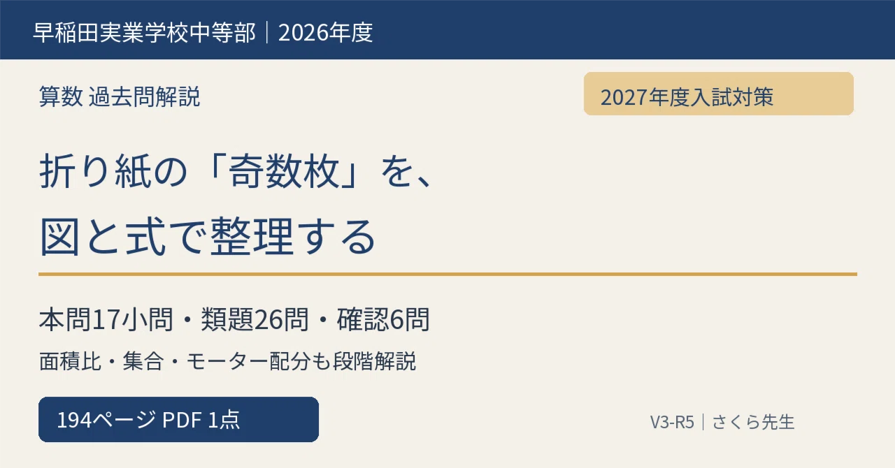 Waseda Jitsugyo Junior High School 2026 Math Past Exam Explanation ...