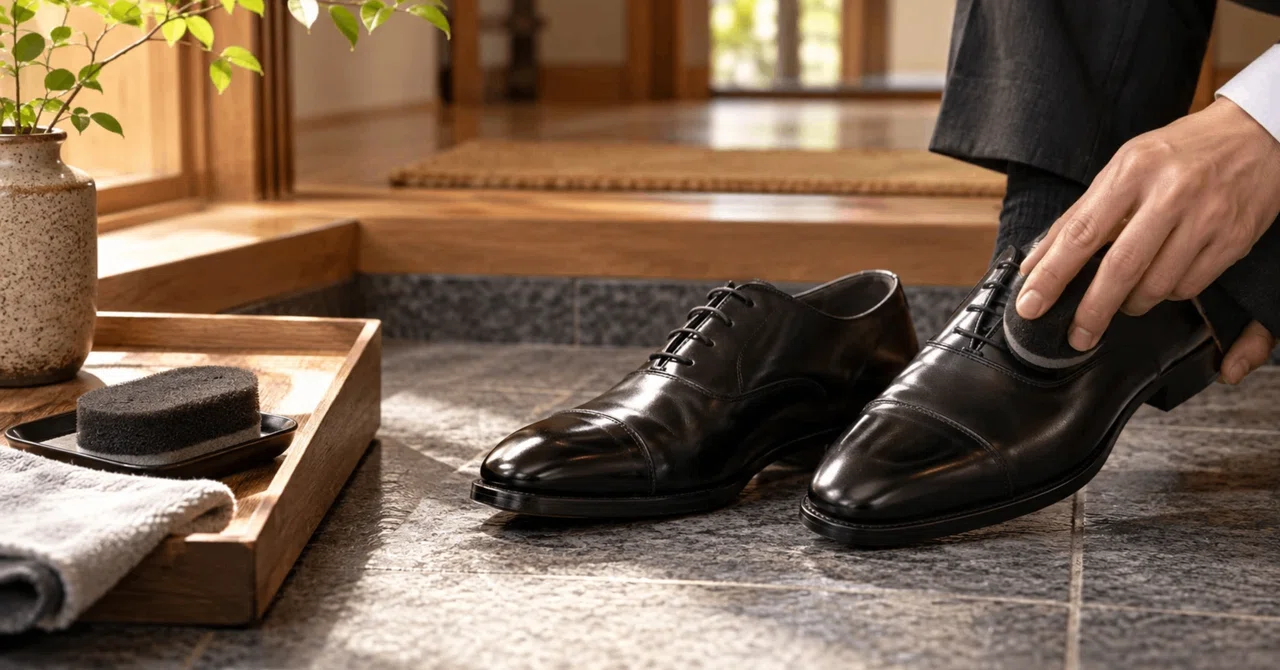 For when you're worried about dull leather shoes before heading out ...