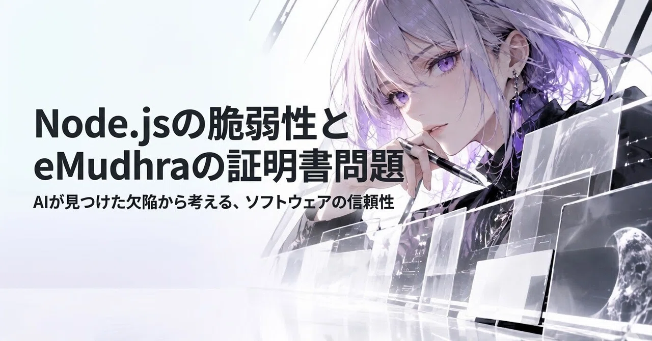 Node.js의 취약점과 eMudhra의 인증서 문제——AI가 발견한 결함에서 생각하는 소프트웨어의 신뢰성｜arto