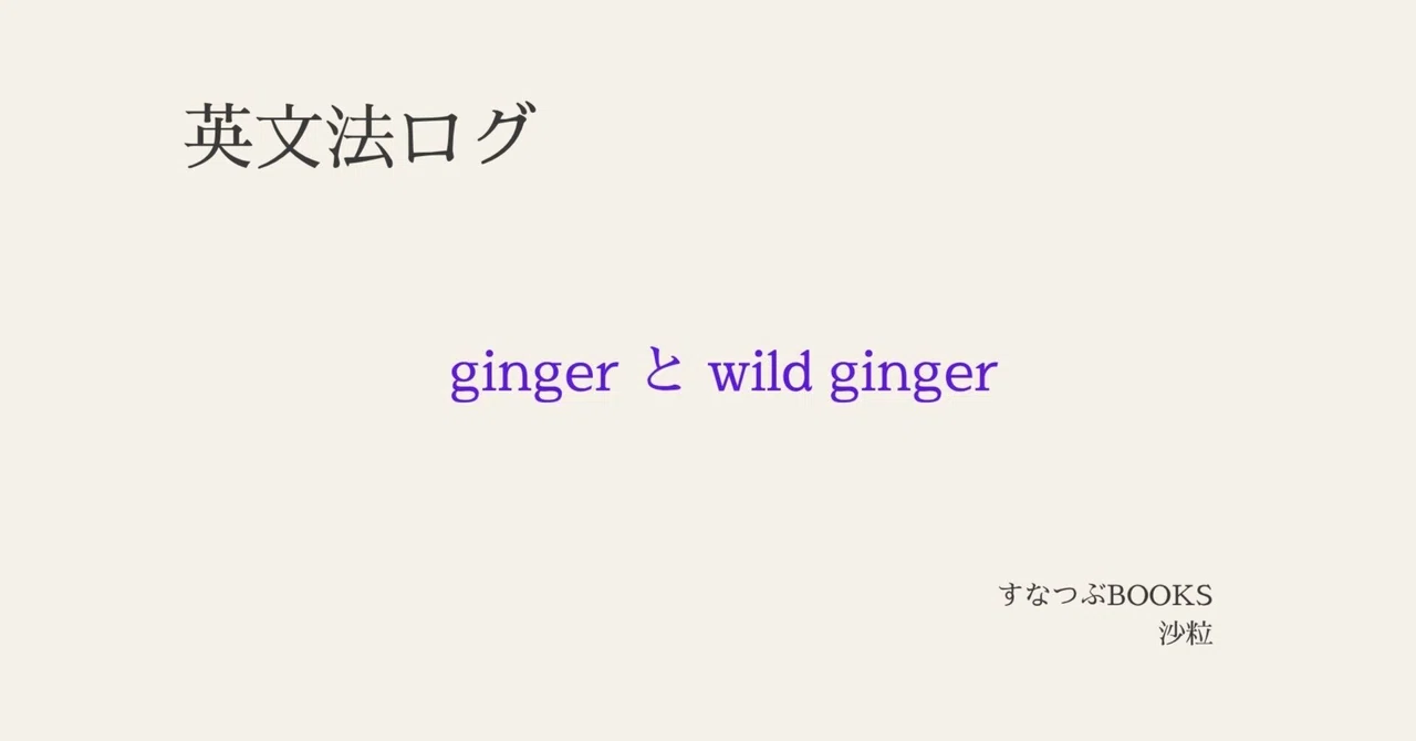 English Grammar Log | ginger and wild ginger｜沙粒｜すなつぶBOOKS