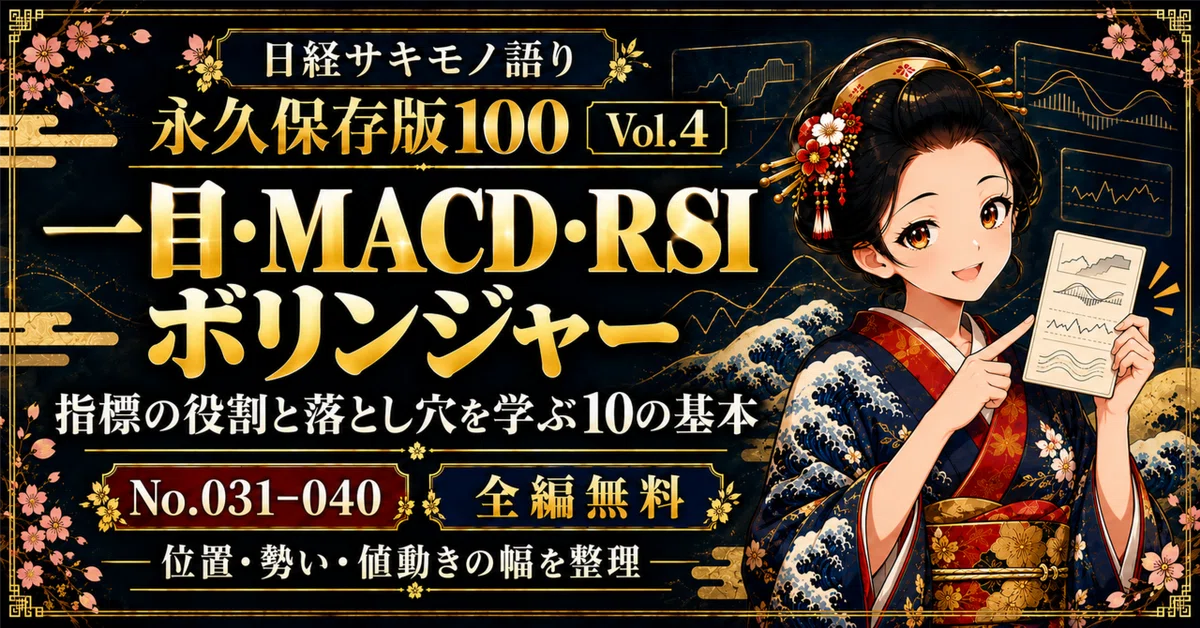 🏯 닛케이 선물 이야기｜영구 보존판 100 Vol.4 일목균형표·MACD·RSI·볼린저 지표의 역할과 함정을 배우는 10가지 ...