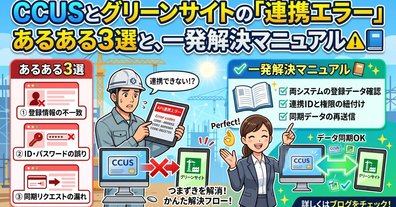 CCUSとグリーンサイトの「連携エラー」あるある3選と、一発解決 ...
