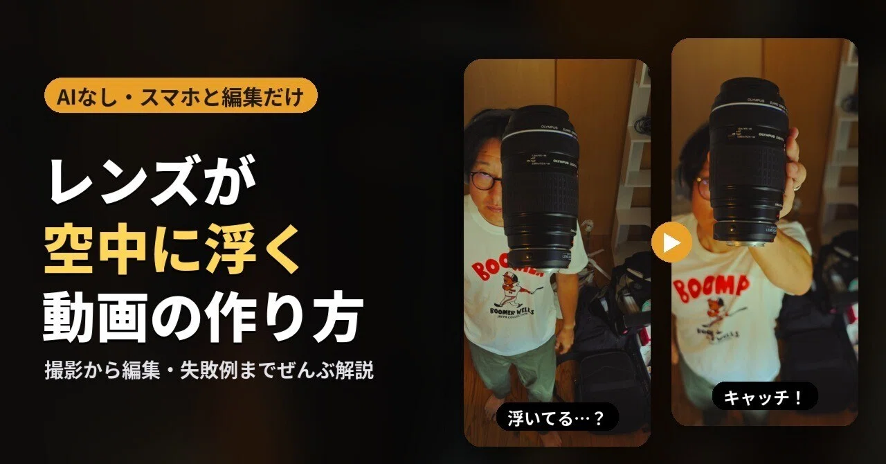 How to make a video where a lens floats in mid-air｜写真と音楽