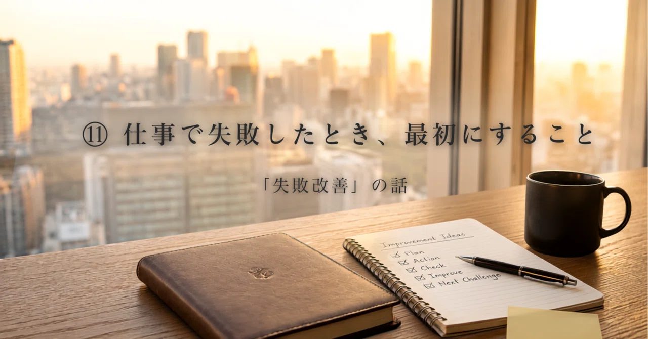 ⑪ 'What to do first when you make a mistake at work'｜田中 正之
