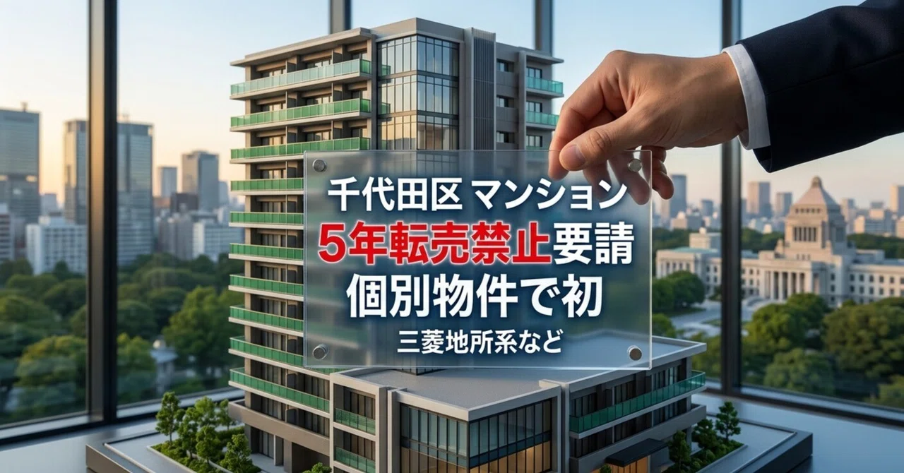 千代田区が「5年転売禁止」要請！都心マンション高騰に異例の行政指導…市場や投資家、家探しの未来はどうなる？｜都市不動産ノート
