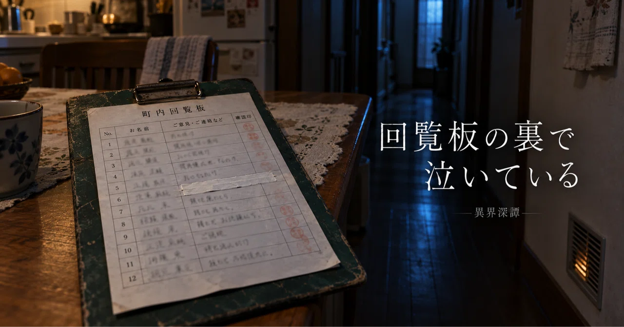 Crying Behind the Circular Notice｜異界深譚（IKAI SHINTAN）