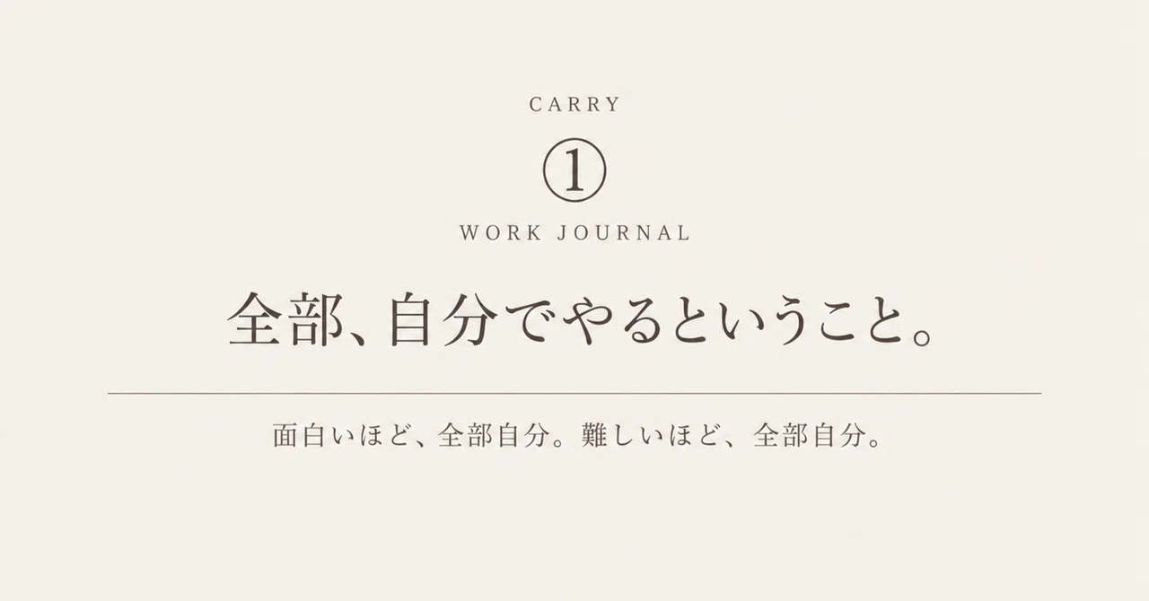 (1) Doing everything by myself.｜キャリー