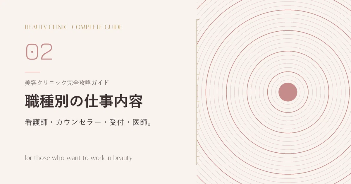 [Complete Guide to Beauty Clinics Part 2] Job Descriptions by Role ...