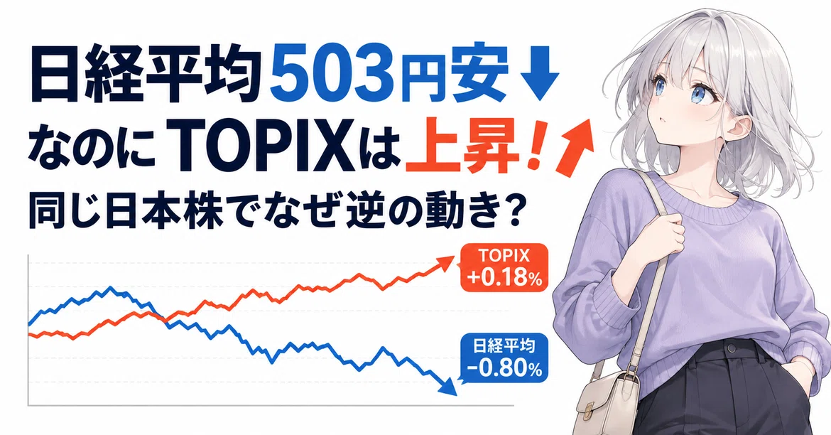 [Nikkei 225 down 503 yen, yet TOPIX rises] Why do the same Japanese ...