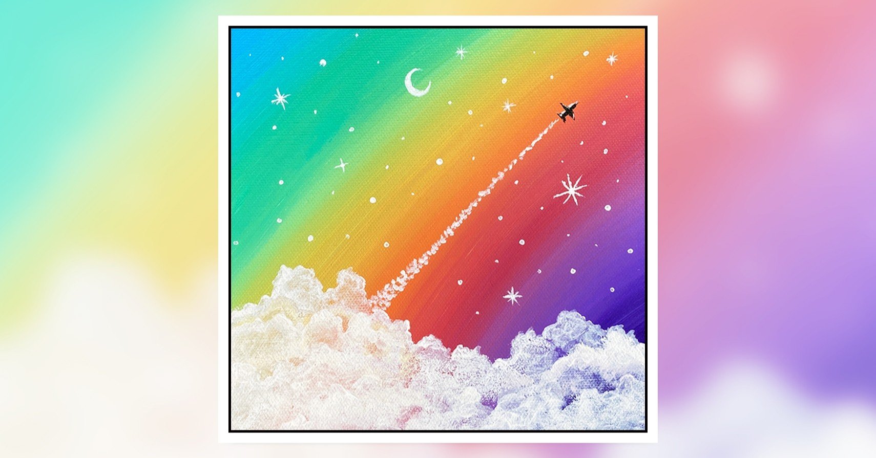 アクリル絵の具を使用した 虹の空 の描き方 初心者が簡単に絵を描く方法 Junya Art Note