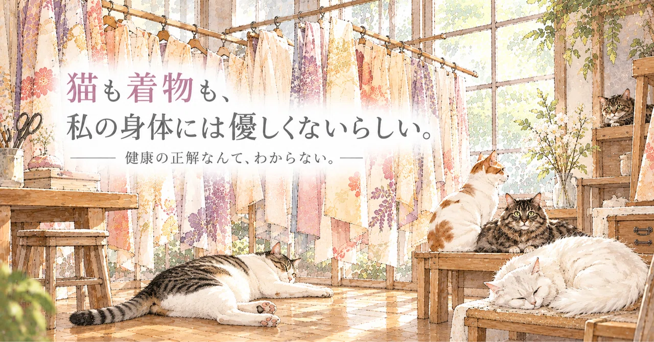 It seems neither cats nor kimonos are kind to my body.｜SEN