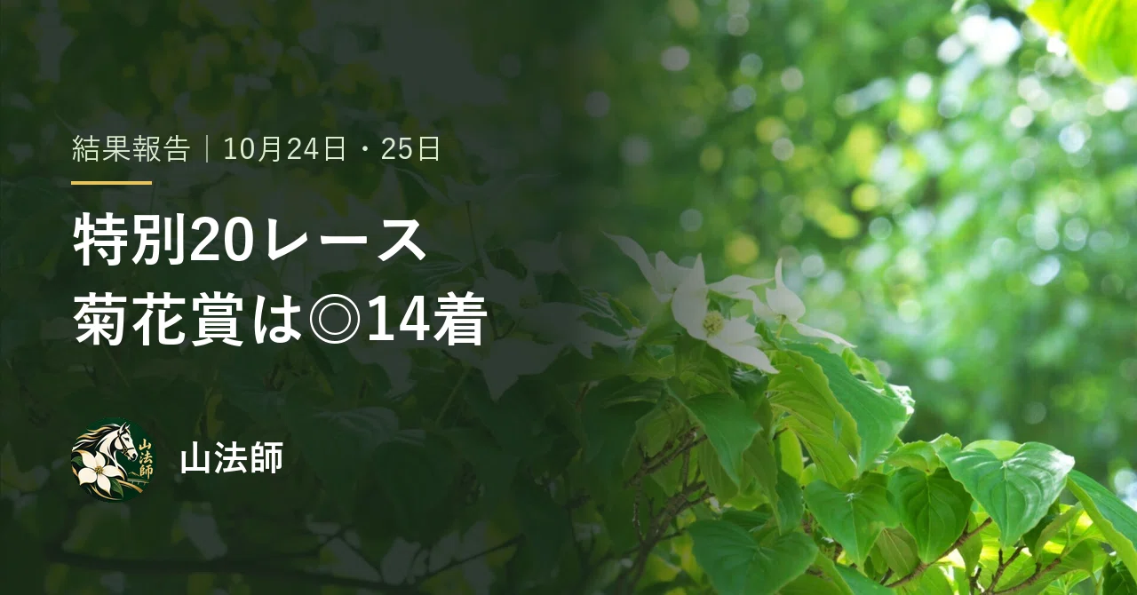 [Result Report] October 24th & 25th | Kikuka Sho: Robuchon 14th place ...