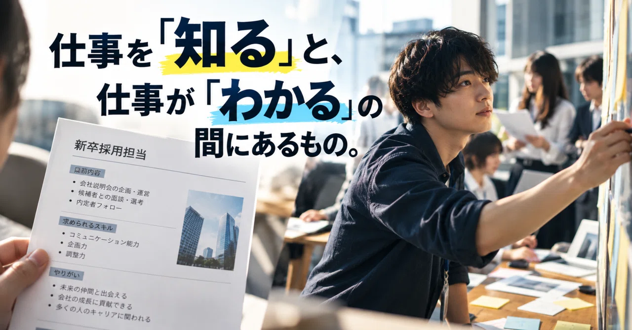 What lies between 'knowing' a job and 'understanding' a job.｜河崎 智徳 | 人と ...