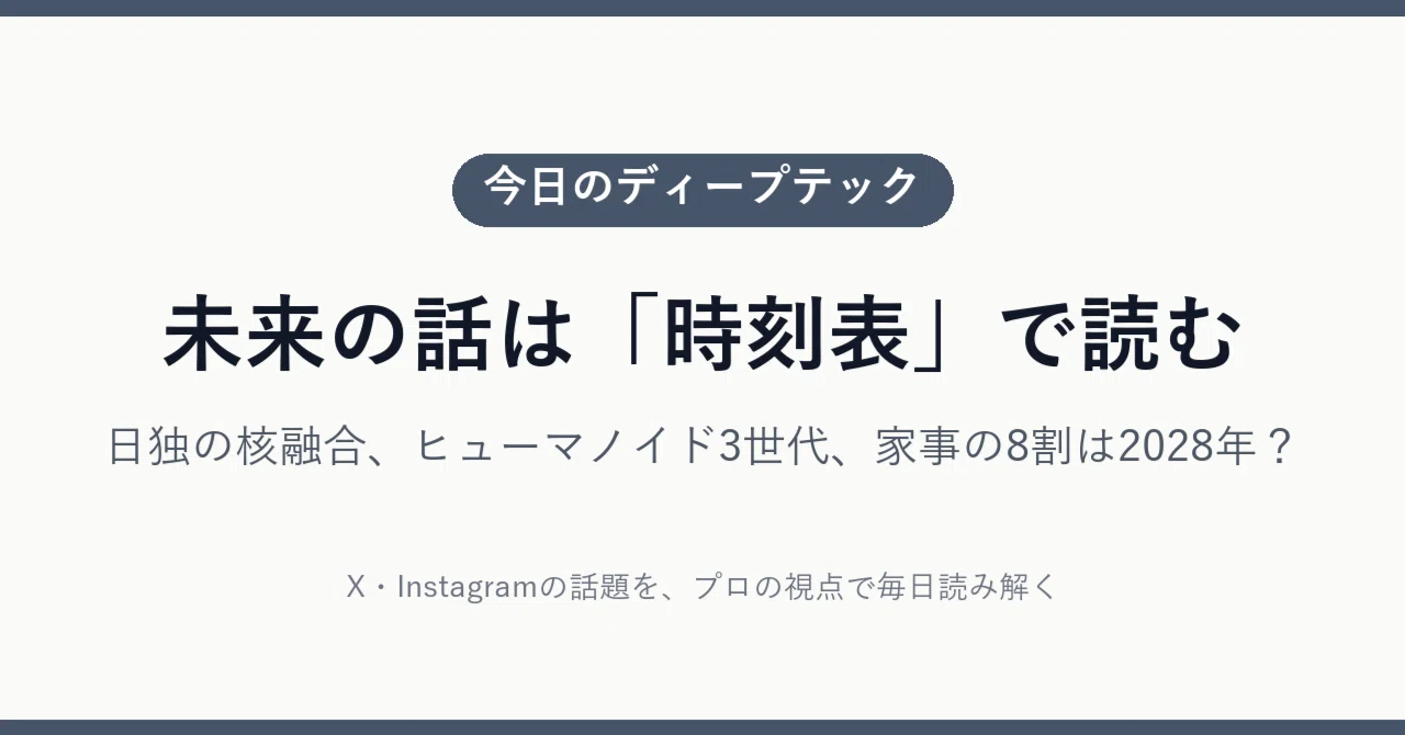 [Today's Deep Tech] Reading about the future with a 'timetable'｜Japan ...
