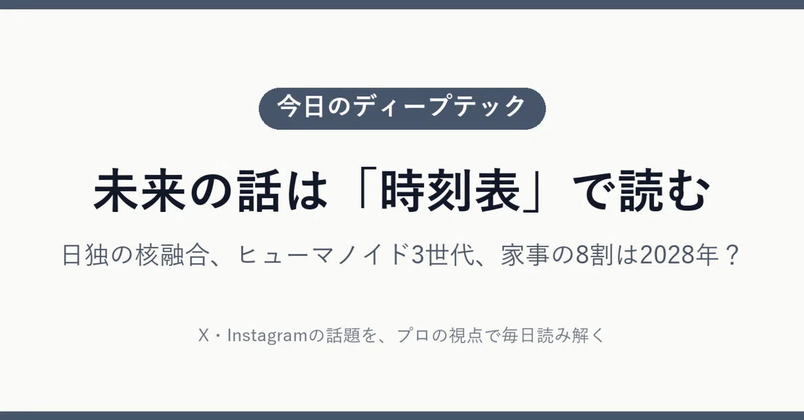 [Today's Deep Tech] Reading about the future with a 'timetable'｜Japan ...