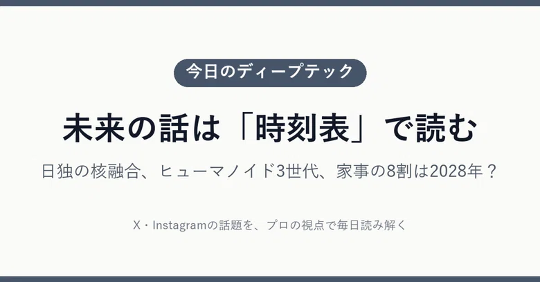 [Today's Deep Tech] Reading about the future with a 'timetable'｜Japan ...
