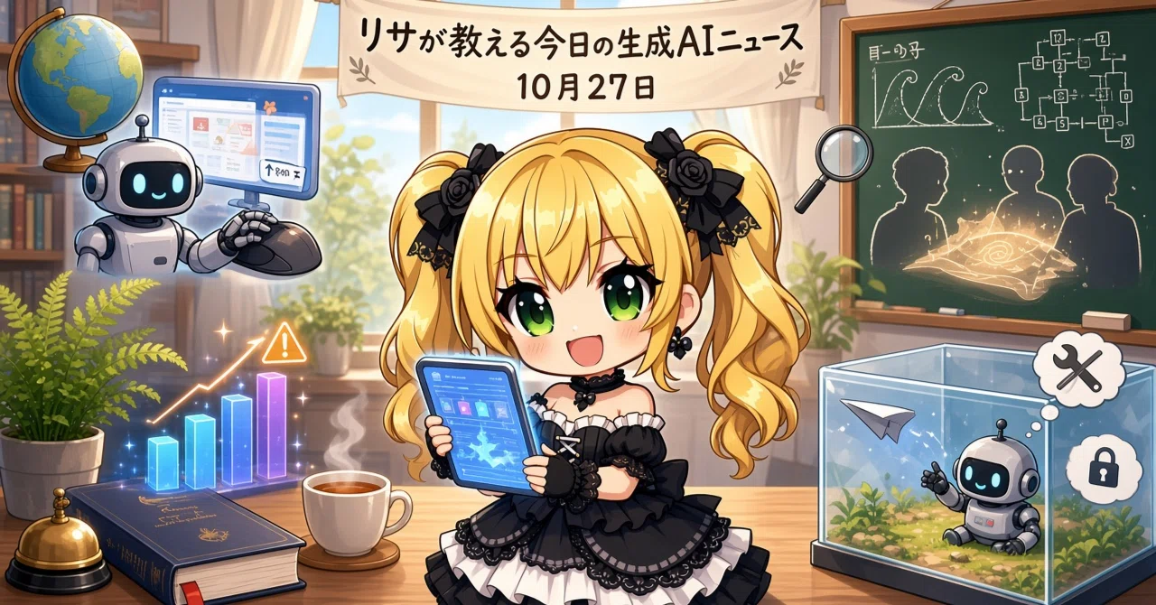 リサが教える今日の生成AIニュース（10月27日）｜リサ