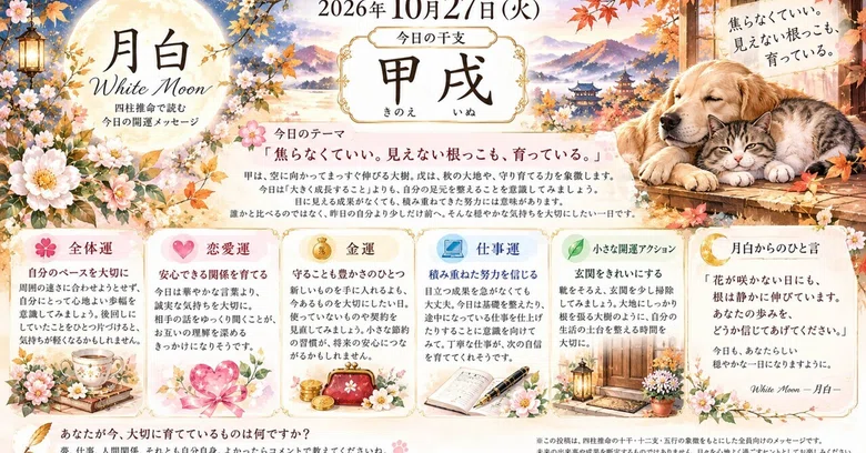 🌙 Tsukishiro White Moon | Today's Four Pillars of Destiny October 27 ...