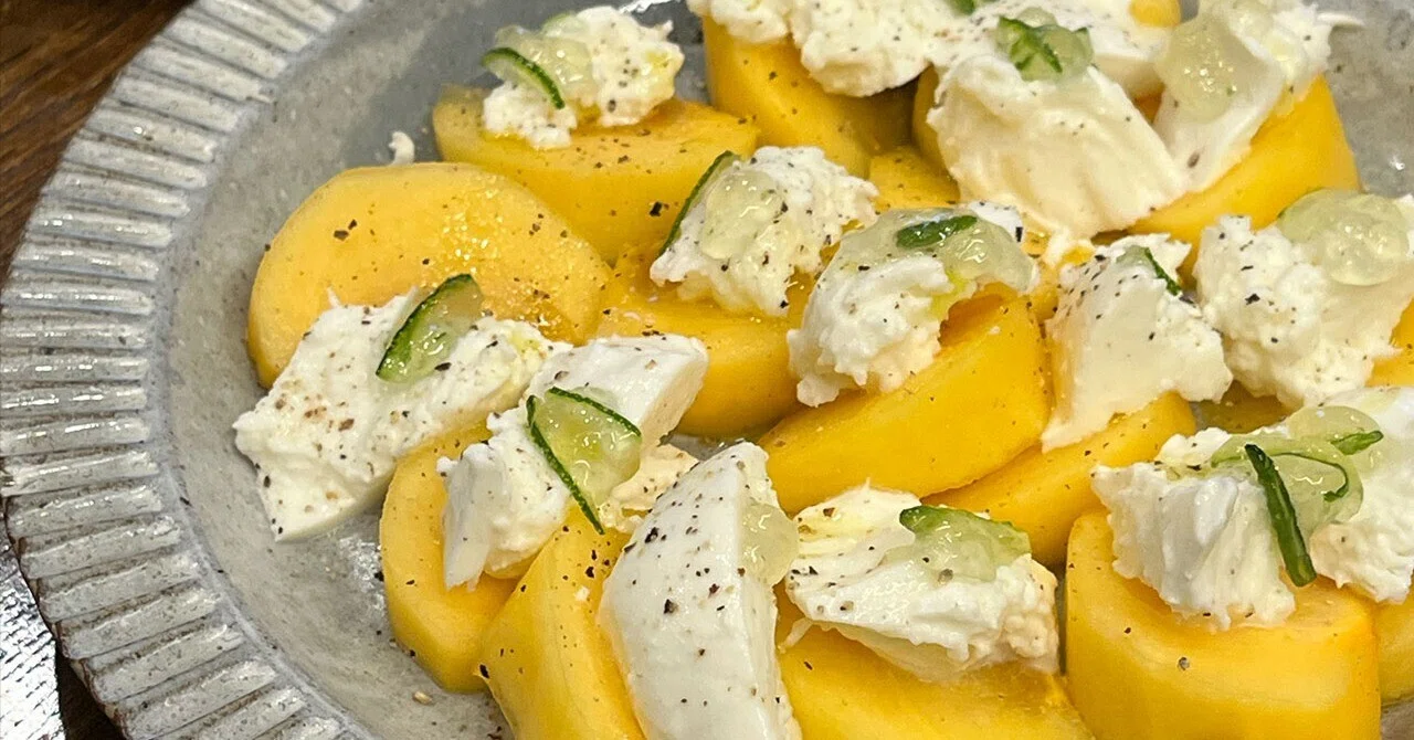 Trying out jam in cooking. Persimmon and mozzarella caprese + Hebesu ...