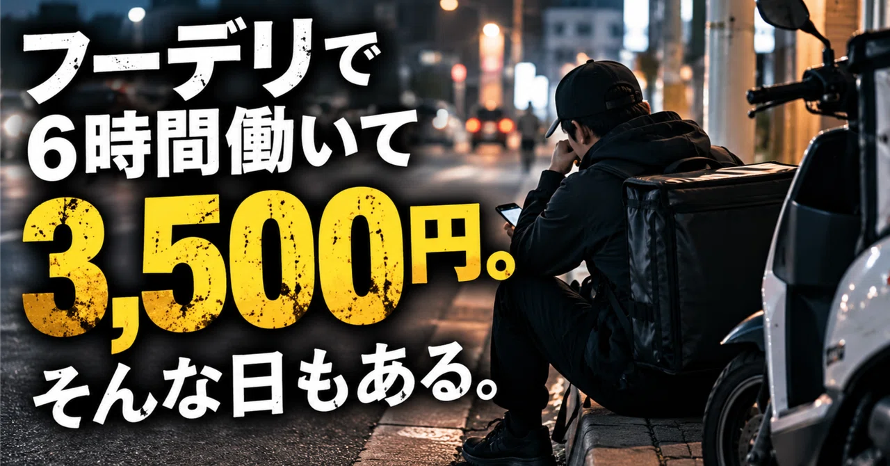 Working 6 hours in food delivery for 3,500 yen. Some days are just like ...