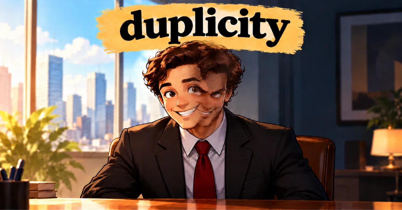duplicity = [Having a double face] - Pronunciation, Meaning, Etymology ...