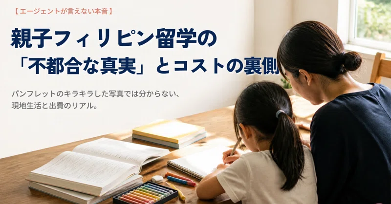 【パンフには載らない】親子フィリピン留学の「不都合な真実」とコストの裏側