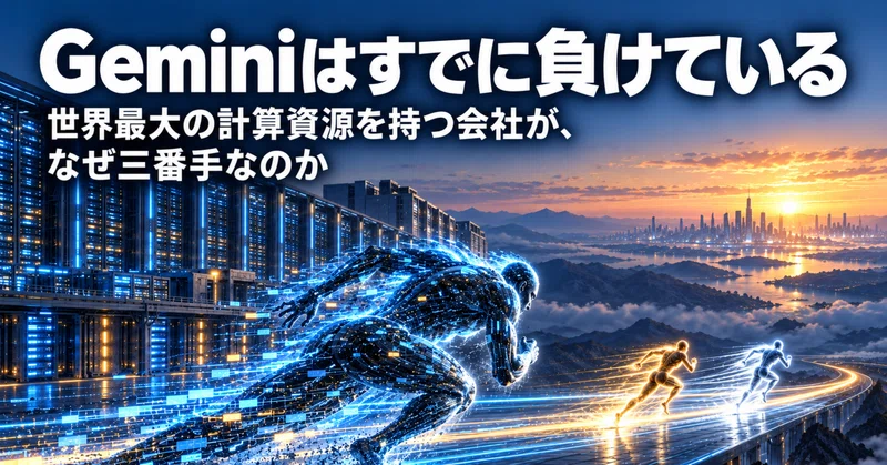 社会福祉法人経営者向け 生成AI善管注意義務講座（番外編）「Geminiはすでに負けている」——世界最大の計算資源を持つ会社が、なぜ三番手なのか eyecatch