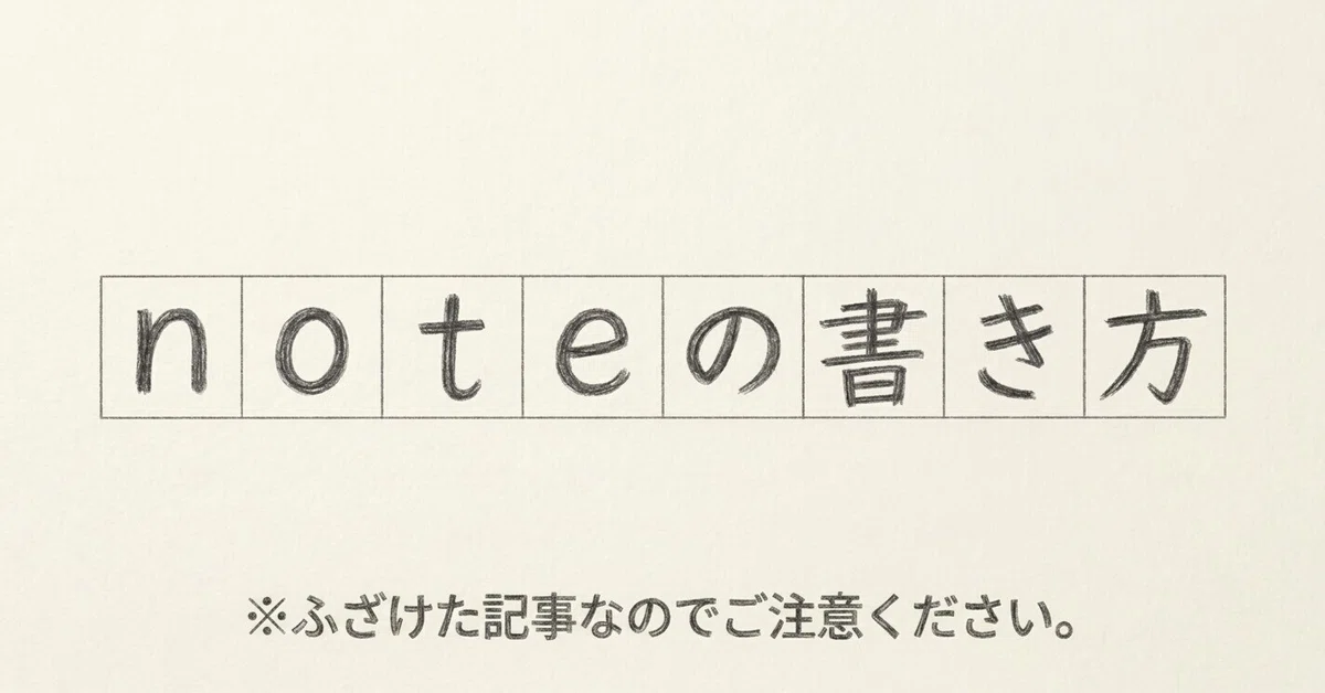 [My First note] How to write a 