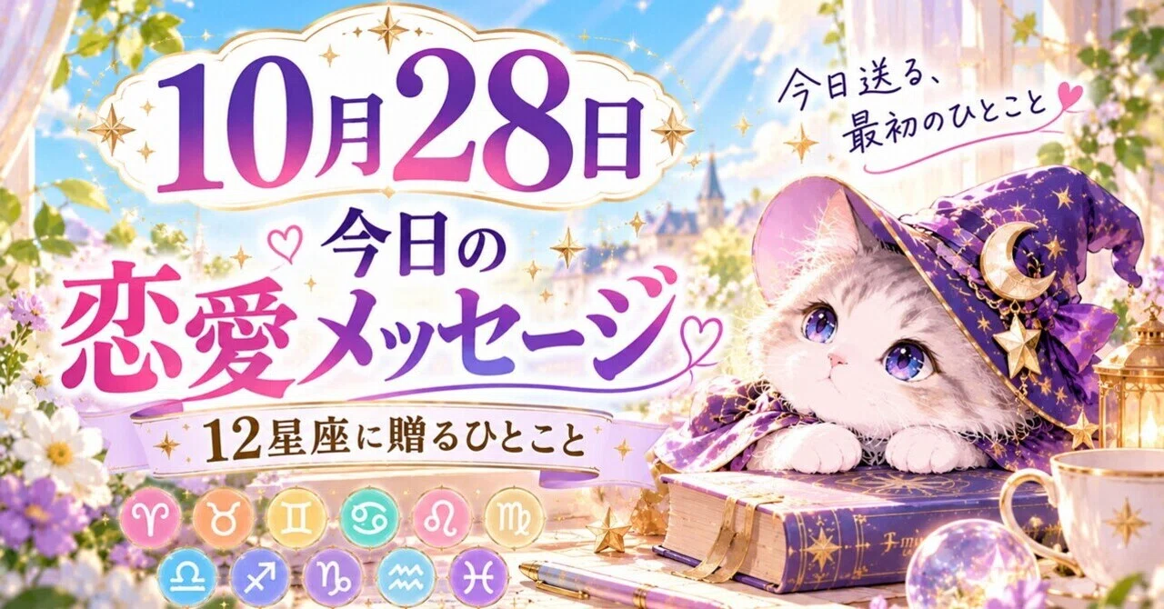 [October 28] Today's Love Message | A Word for the 12 Zodiac Signs｜星雫の占い室
