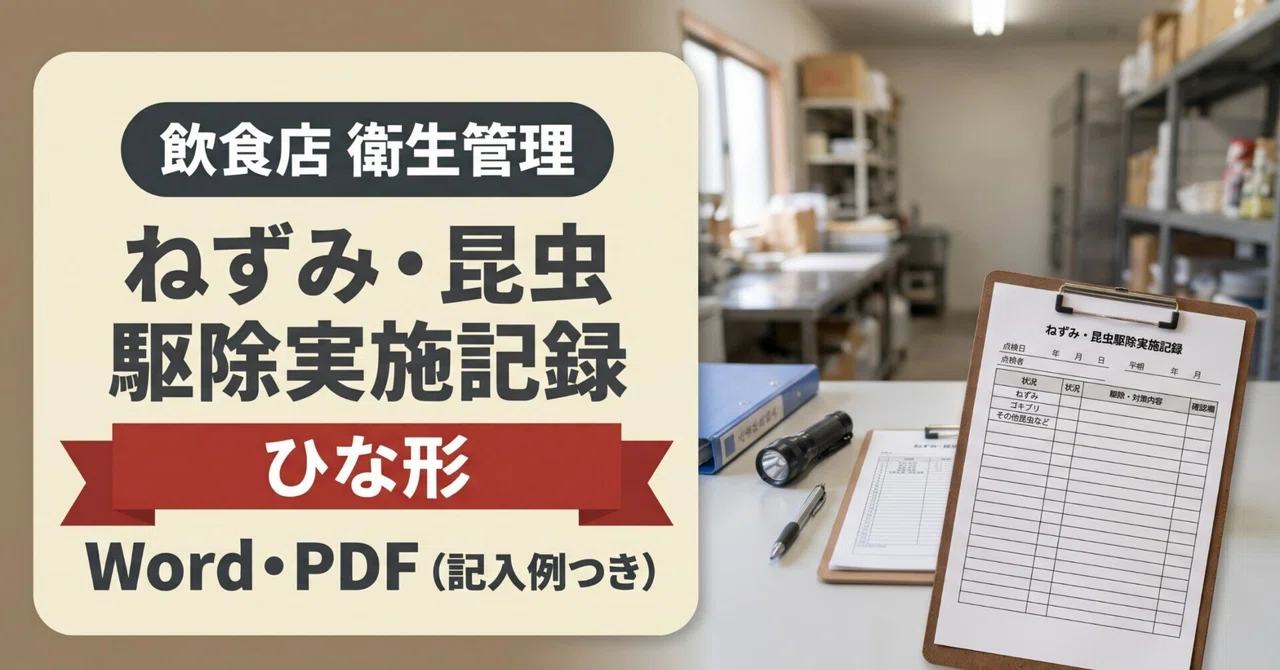Restaurant Rodent and Insect Pest Control Record Template Word PDF with ...