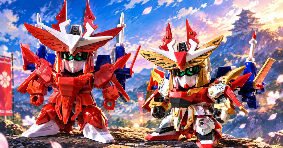 Nostalgic Musha Ganseiba, infusing the brush with red and gold radiance ...