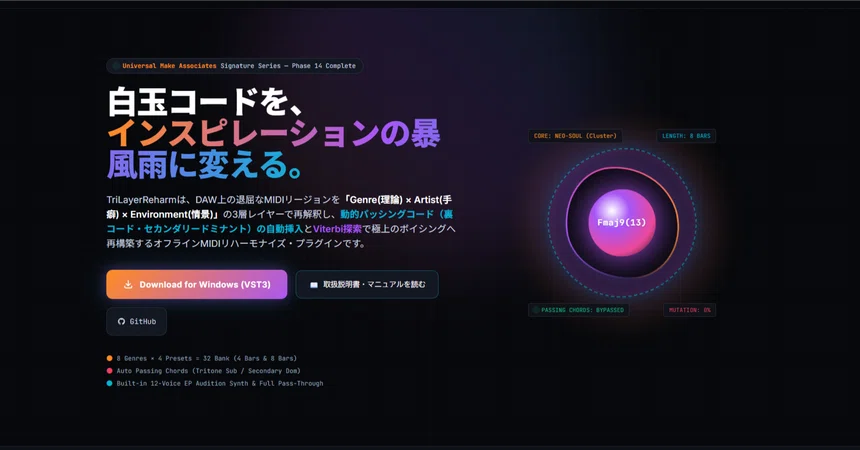 [Free VST3] I created 'TriLayerReharm', a reharmonization plugin that ...