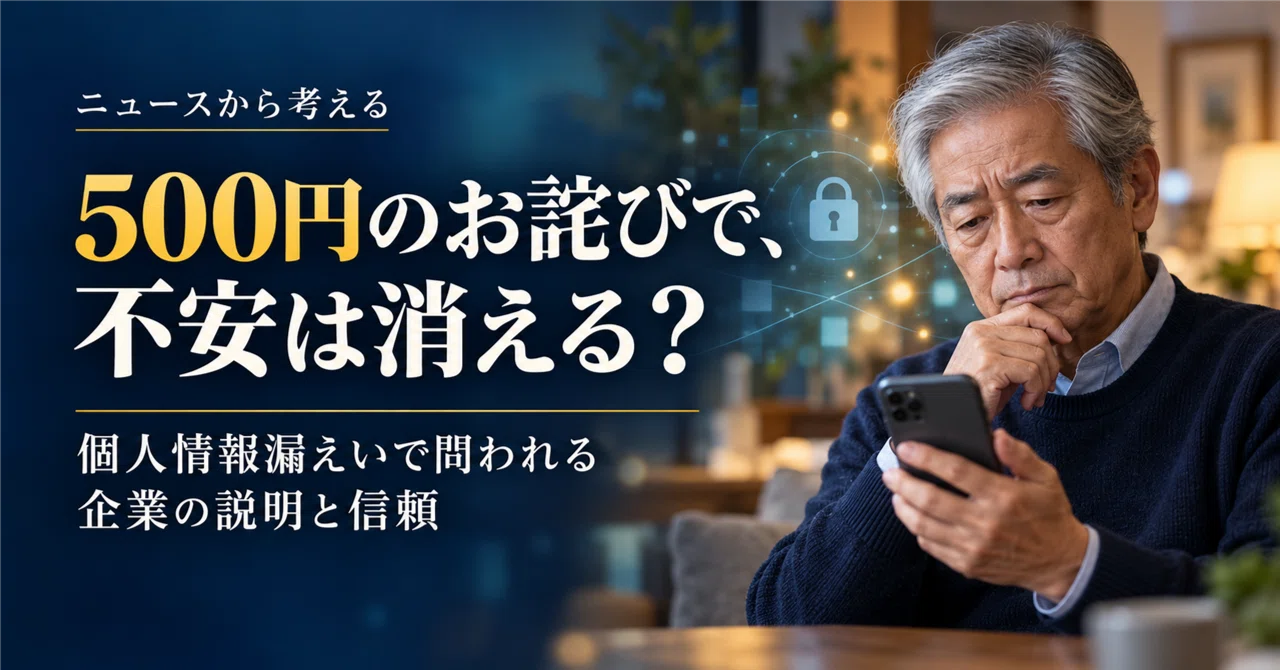 Will a 500-yen apology make the anxiety disappear? Corporate trust ...