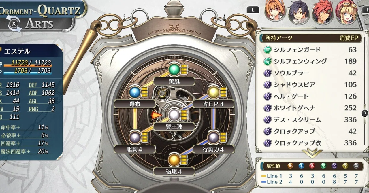 [Trails in the Sky the 2nd] Orbment Configuration Examples for Chapter ...