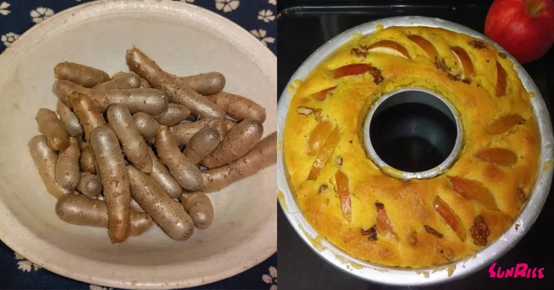 ムカゴと紅玉のケーキ
