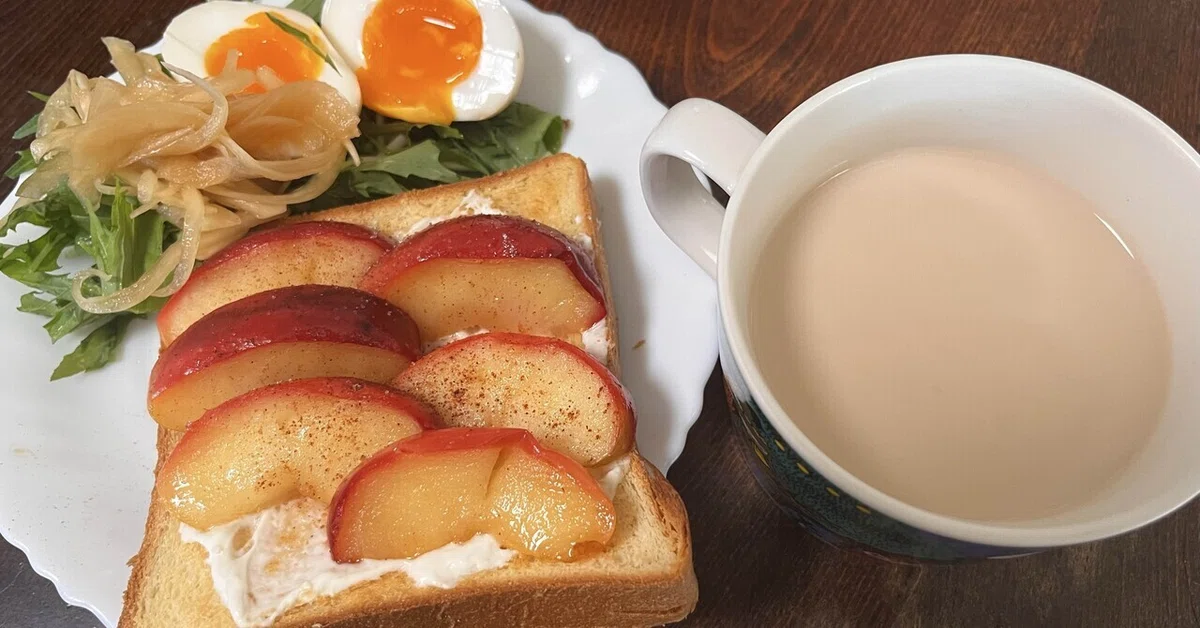 [Home Cafe No. 11] Breakfast Baked Apple Toast｜神山雪(コウヤマセツ)
