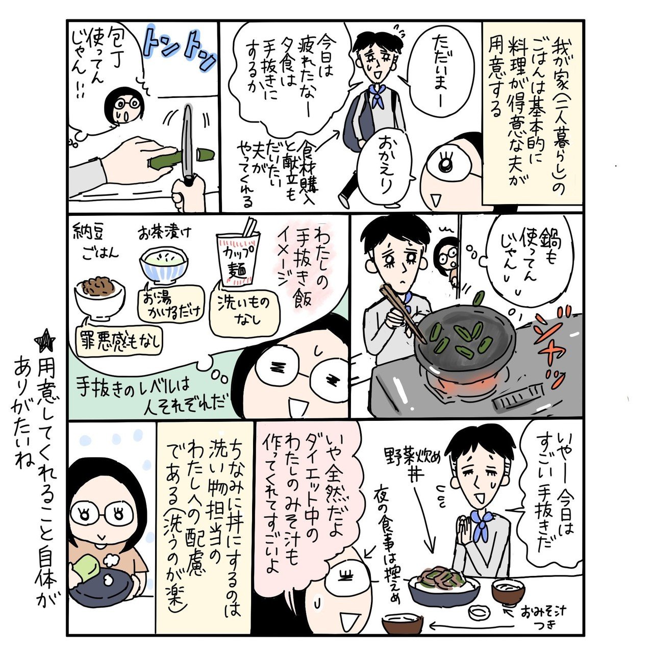 夫の手抜き料理 いしいまき 漫画家 Note