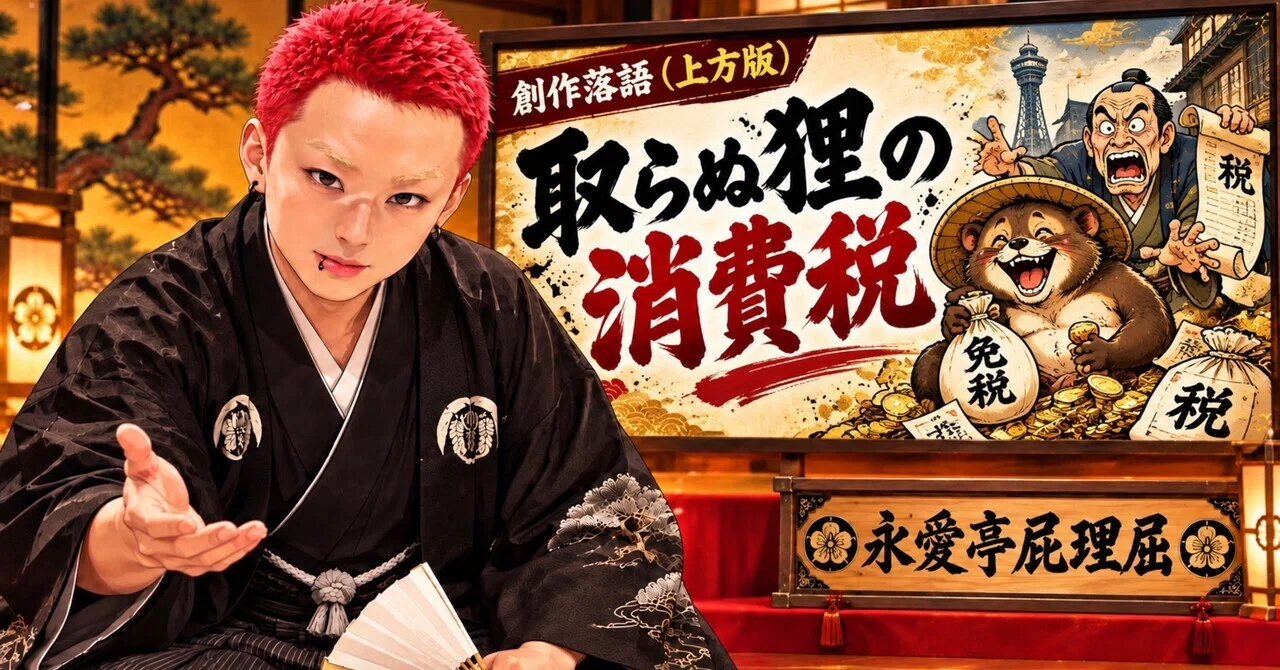 Original Rakugo: 'The Consumption Tax on the Uncaught Raccoon Dog ...