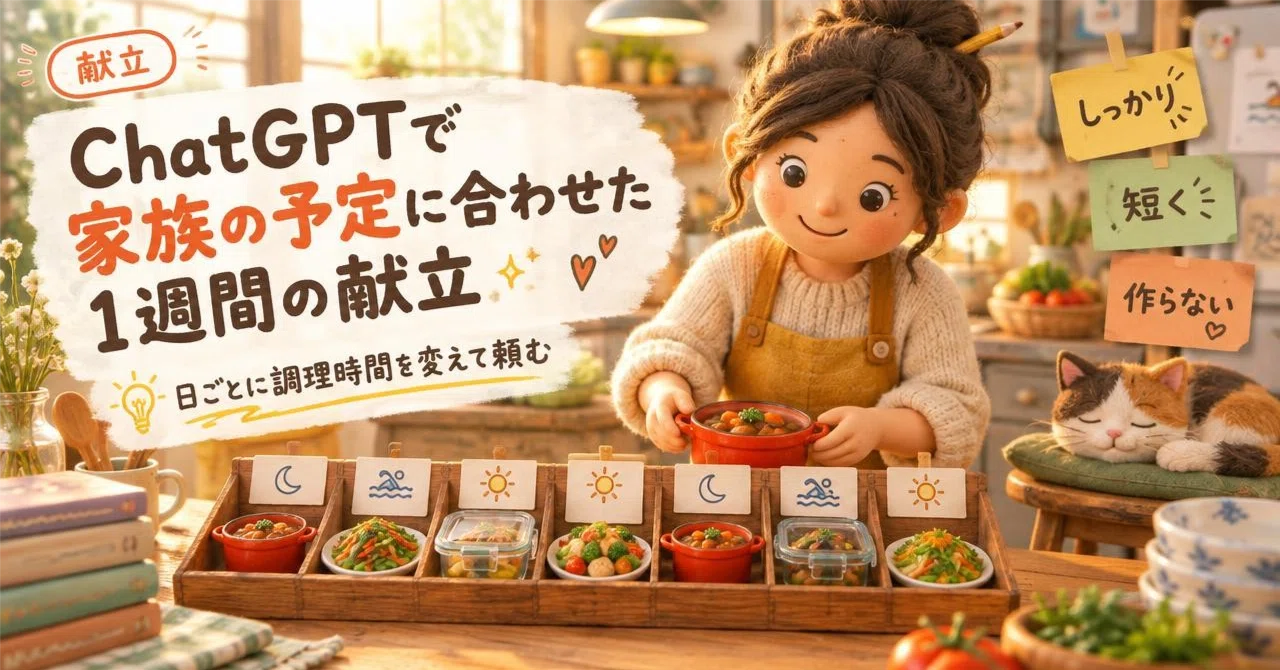 Weekly Meal Planning with ChatGPT Based on Family Schedules｜くらしのAI手帖